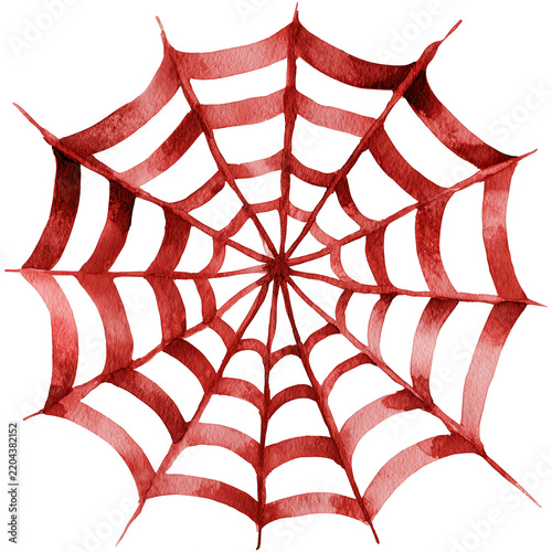 Water color illustration of Spiderwebs for Halloween on transparent background