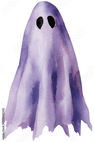 Water color illustration of Ghost for Halloween on transparent background