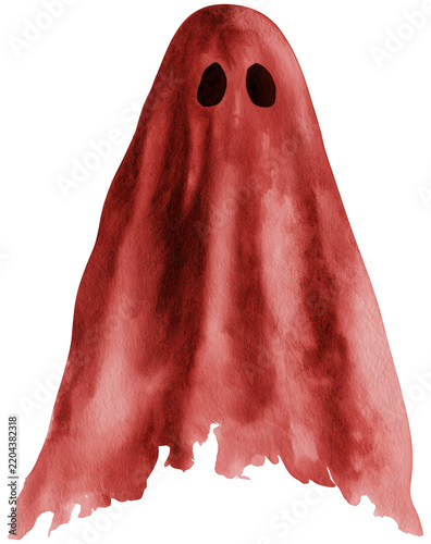 Water color illustration of Ghost for Halloween on transparent background
