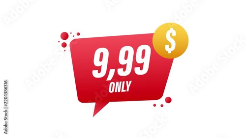 Only 9.99 dollar price tag animation
