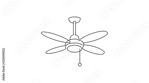 ceiling fan icon vector outline design element