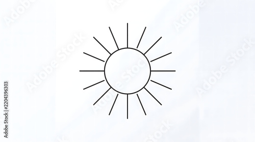Sun line art icon vector illustration design asset