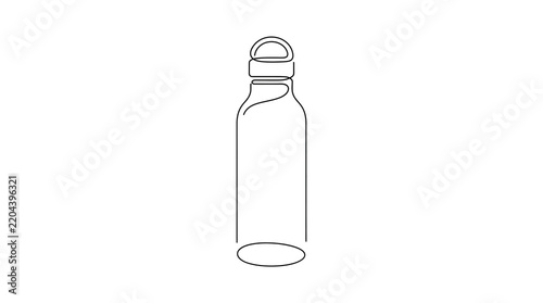 sustainable living water bottle line art vector design