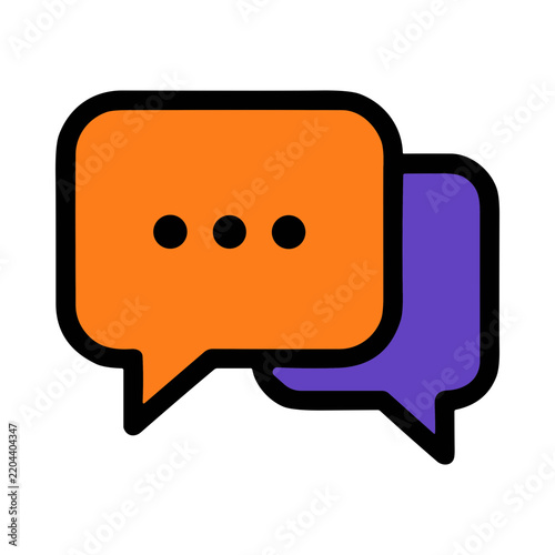 Two Speech Bubbles Representing Conversation and Communication
