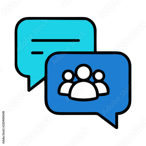 Two Speech Bubbles Representing Communication And Social Networking Icons