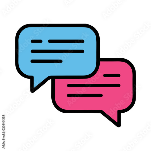 Two Speech Bubbles With Chat Messages Communication Concept