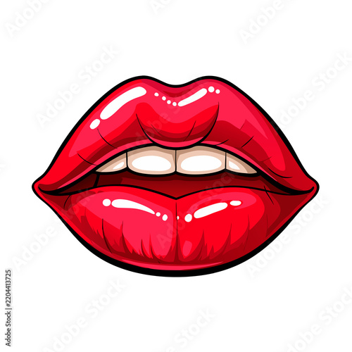 vector illustration of red lips