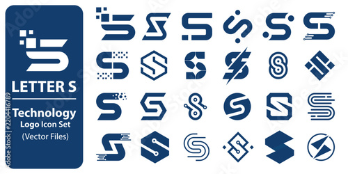Letter S Technology Logo Icon Set – Creative Modern Vector Collection