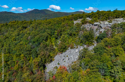 Aerial view of the southern White Mountains, New Hampshire in early fall.  Site of an extirpated timber rattlesnake den near Dan Hole Pond - Tuftonboro, NH 