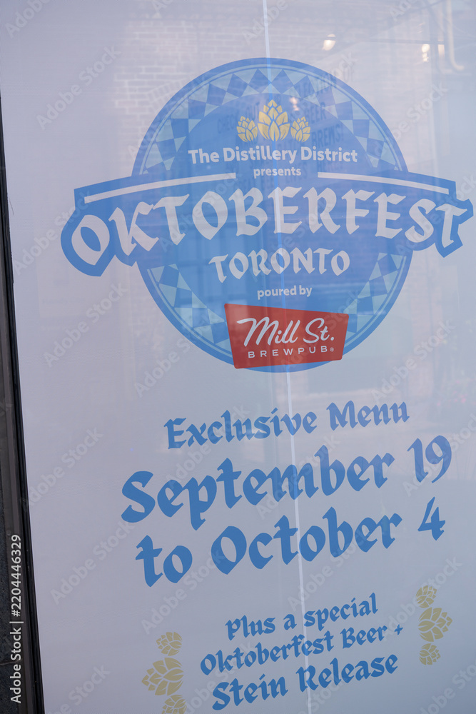 Obraz premium sign for Oktoberfest celebration 2026 by Mill Street Brewery at The Distillery District, Toronto