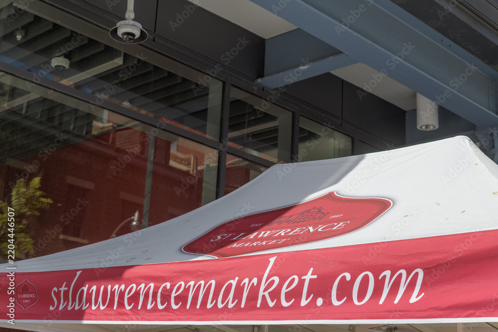 Obraz premium vendor's tent with St Lawrence Market branding, Toronto
