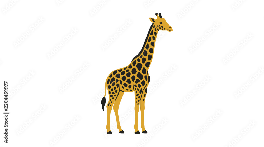 Obraz premium Giraffe Flat Vector Illustration