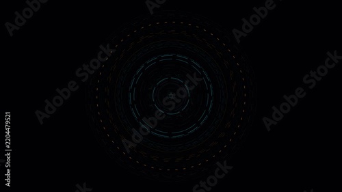 Abstract Circular Motion Graphic with Neon Lights