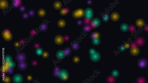 Abstract Bokeh Particles Floating on Dark Background