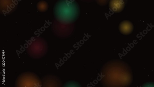Abstract Bokeh Lights Background - Red Green Orange Spheres Floating