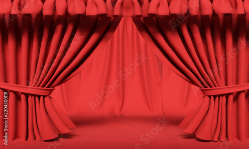 Red pink orange color curtain stage velvet background wallpaper theater cinema presentation drapery entertainment performance luxury show event ceremony concert red pink orange color fabric red pink 