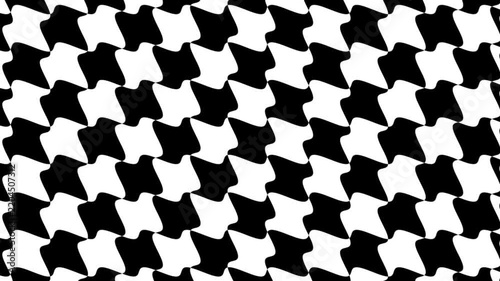 Animated Black and White Houndstooth Geometric Pattern with Seamless Abstract Motion