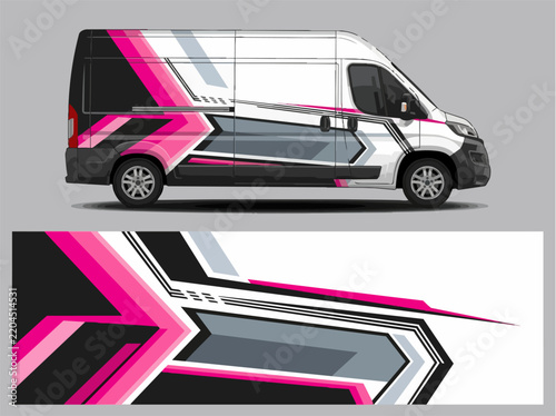 Pink Black Van Speed Graphic Design