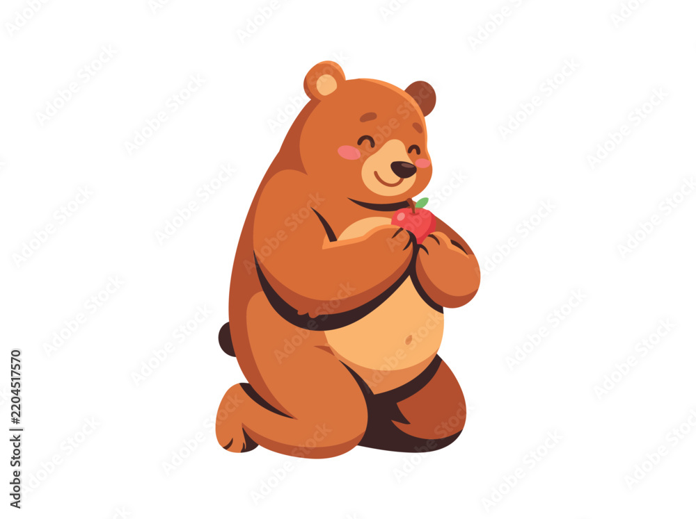 Obraz premium Flat Illustration Cute Bear Holding Technology Company