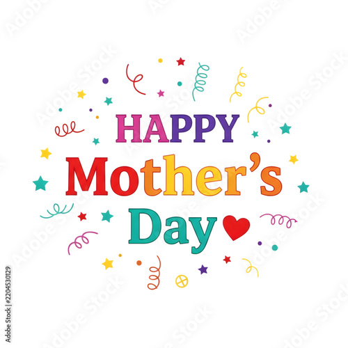 Happy mother's day colorful celebration vector greeting