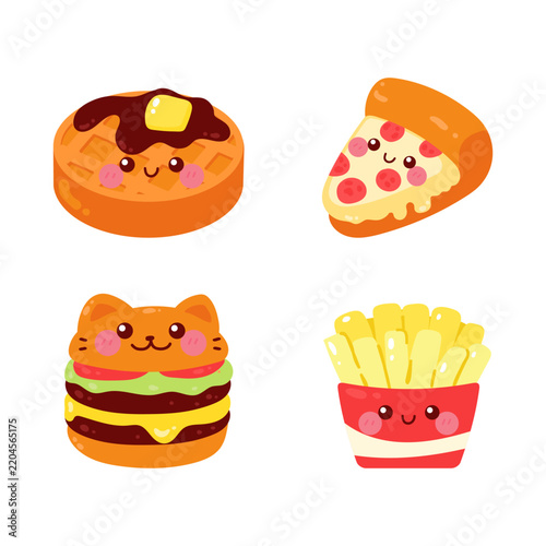 Cute junk food squishy character clipart