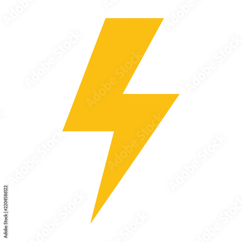 Yellow Lightning Bolt Icon Representing High Voltage Energy Power and Electricity