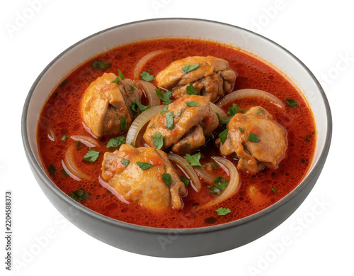 Chicken Curry in White Bowl Transparent Background