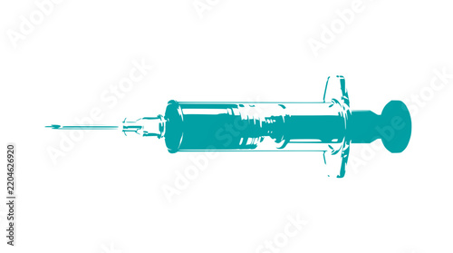 Medical Syringe Isolated on Transparent Background - Healthcare and Vaccination Concept