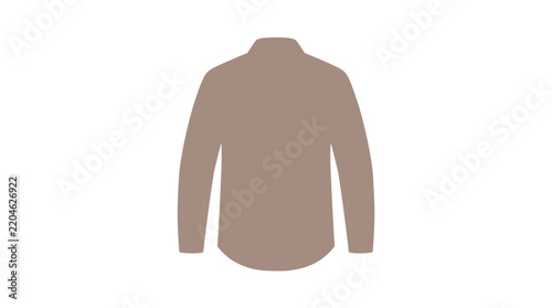 Men's beige long sleeve button-up shirt, isolated on transparent background, fashion clothing mockup, studio shot