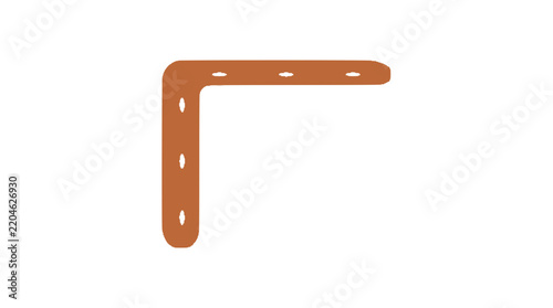 Metal L-bracket corner brace for furniture and construction, isolated on white background