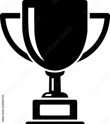 Champion trophy cup with handles and base celebrating victory in sports or business success