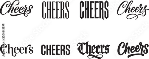 Cheers Lettering Collection With Elegant Calligraphy Bold Vintage Gothic Modern And Decorative Typography Designs