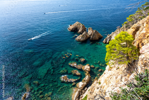 Turquoise sea of the coast of the Costa Brava in Spain
