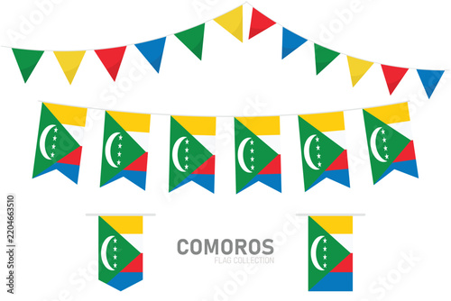Comoros flag bunting banner and garland collection for national day decoration