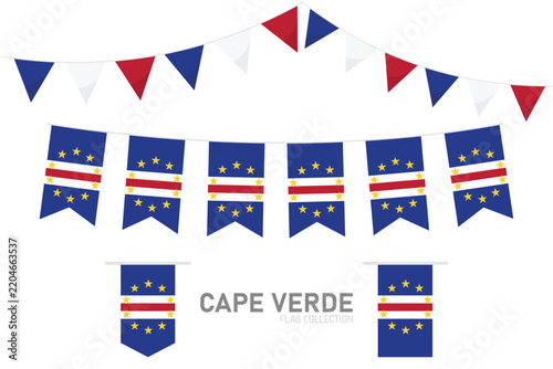 Cape Verde flag bunting banner and garland collection for national day decoration