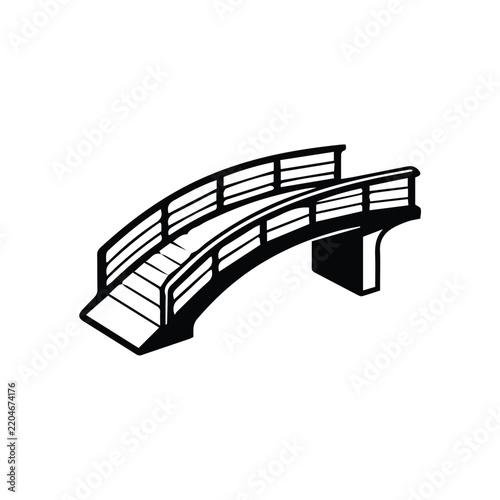 black and white bridge silhouette