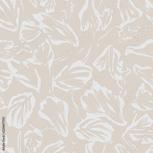 Beige Abstract Floral Leaf seamless pattern design