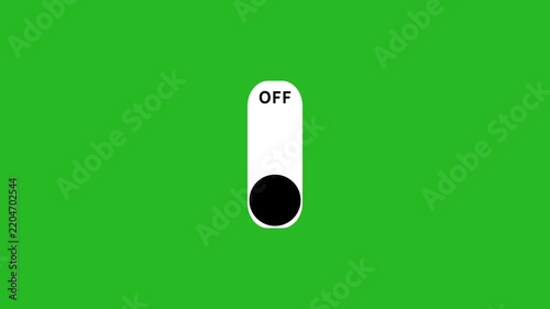 Vertical Toggle Switch On Off Animation on Green Screen – Minimal UI UX Button Motion Graphic Element