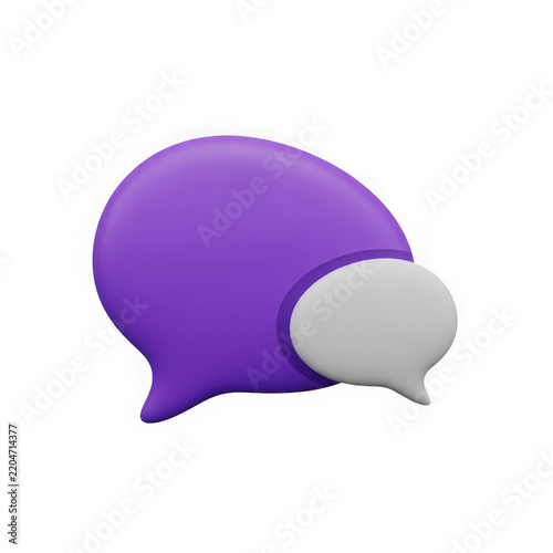 Speech bubbles icon with purple and white colors