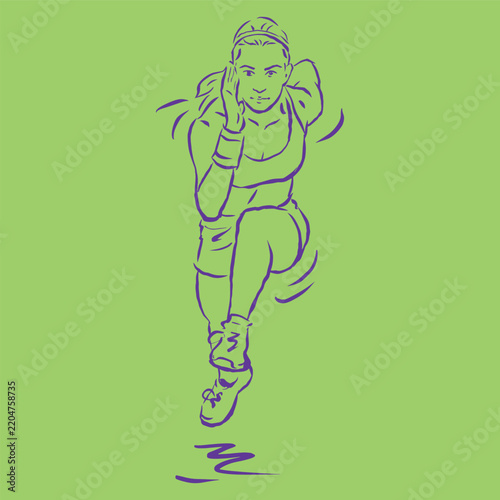 a woman is jumping vector for illustration card decoration