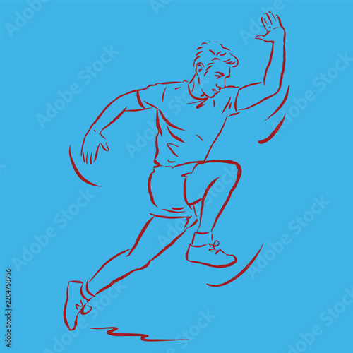 vector illustration of an athlete running vector for illustration card decoration