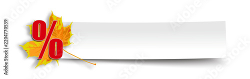 Paper Banner Percent Autumn Real Transparent