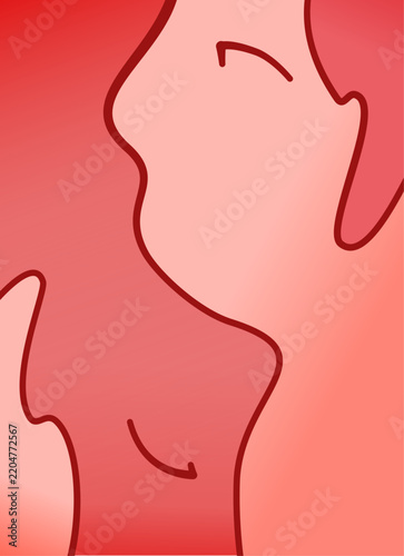 Bild auf Leinwand Minimalist Abstract Symetric Line Art of Two Faces in an Intimate Kiss, Symboliz