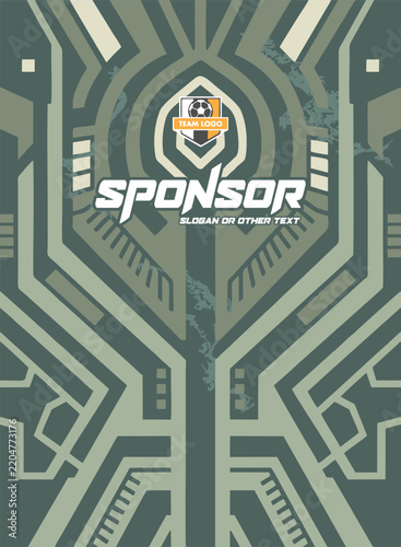 Vector Geometric Tribal Design For Jersey Shirt Template