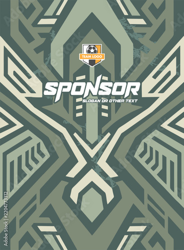 Vector Geometric Tribal Design For Jersey Shirt Template