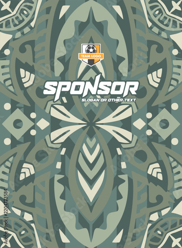 Vector Geometric Tribal Design For Jersey Shirt Template