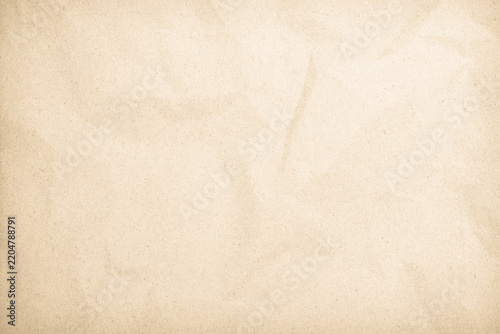 Old paper vintage texture surface for background. Recycle pale brown paper texture, Cream color recycled kraft paper texture blank with copy space for text.	