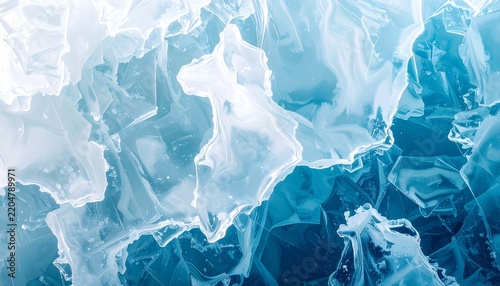 Frozen Iceberg Surface with Cracks and Texture.