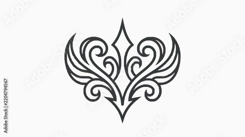Elegant black floral scrollwork vector design on white background
