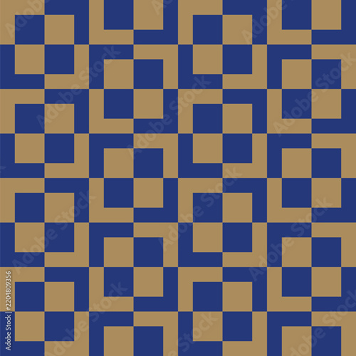 Pattern created from bright blue and gold squares
